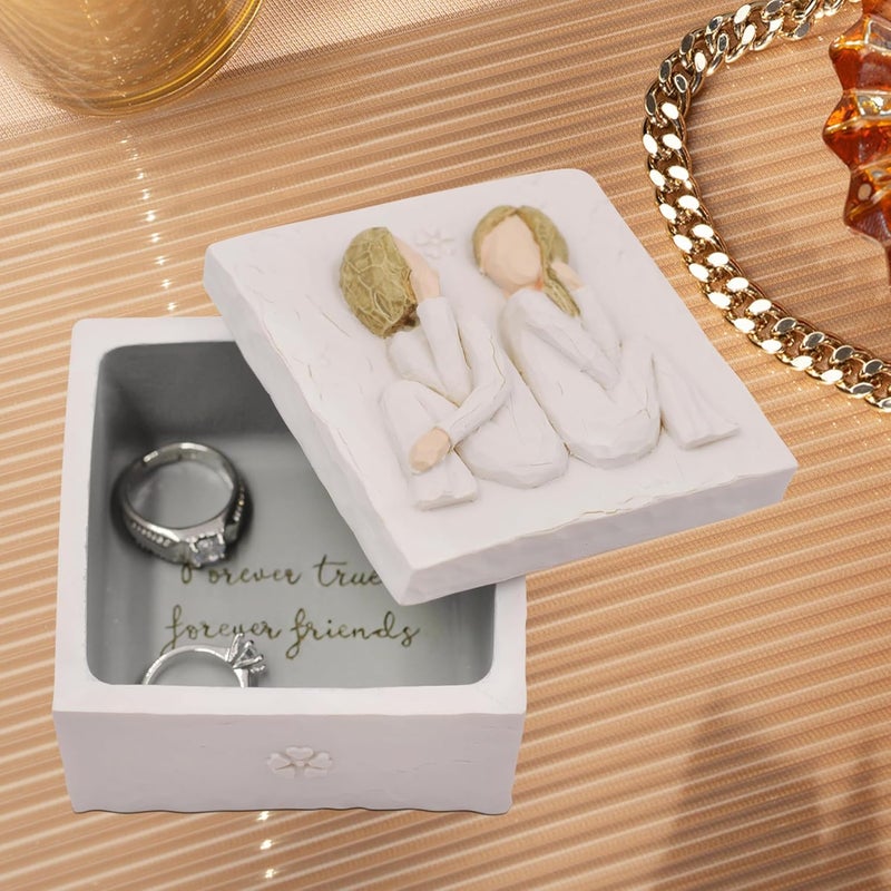 AcowSpt Best Friend Birthday Gifts for Women, Friend Christmas Gifts for Women, Sculpted Hand-Painted Keepsake Box - Image 5